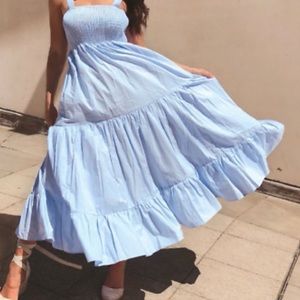 Zara Tiered Poplin Smock Dress